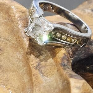 Womens Grade Stainless Steele Hypoallergenic CZ Engagement Ring  Sz 6.5